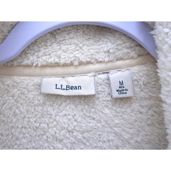 LL Bean Womens Size M Diamond Jacquard Anorak Full Zip Fleece Jacket 296574 - Picture 3 of 11